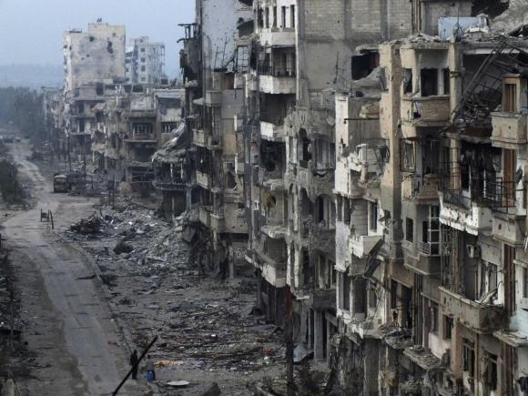 Die zerstörte Innenstadt von Homs im Januar 2014 (Quelle: Reuters)